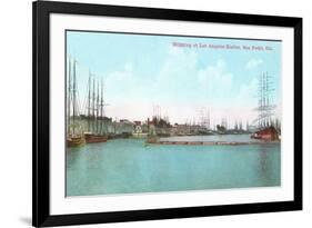 Harbor at San Pedro, California-null-Framed Art Print