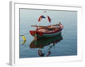 Harbor Fishing Boat, Lesvos, Mytilini, Aegean Islands, Greece-Walter Bibikow-Framed Photographic Print