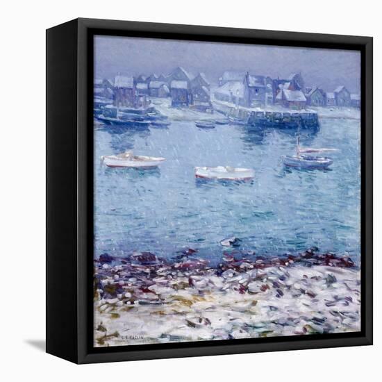 Harbor in Winter-Charles Kaelin-Framed Stretched Canvas