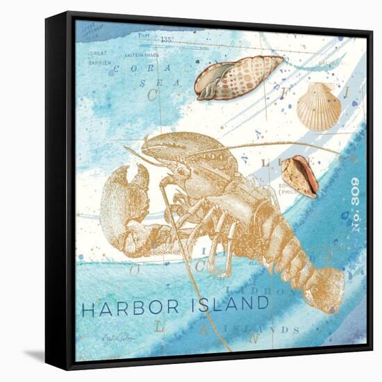 Harbor Island Lobster-Julie Paton-Framed Stretched Canvas