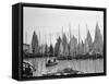 Harbor of Chinese Boats-null-Framed Stretched Canvas