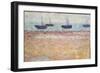 Harbor of Grandcamp (Four Boats) (Oil on Panel)-Georges Pierre Seurat-Framed Giclee Print
