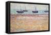 Harbor of Grandcamp (Four Boats) (Oil on Panel)-Georges Pierre Seurat-Framed Stretched Canvas