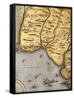 Harbor of Palos-Abraham Ortelius-Framed Stretched Canvas