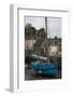 Harbor of St. Goustin on the River Auray in Brittany, Blue Sailboat-Mallorie Ostrowitz-Framed Photographic Print