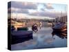 Harbor Port Scene with Boats, Valletta, Malta-Robin Hill-Stretched Canvas