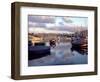 Harbor Port Scene with Boats, Valletta, Malta-Robin Hill-Framed Photographic Print