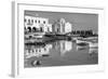 Harbor Scene with Small Boats and Whitewash Church in Greece., 1930 (Photo)-Maynard Owen Williams-Framed Giclee Print