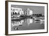 Harbor Scene with Small Boats and Whitewash Church in Greece., 1930 (Photo)-Maynard Owen Williams-Framed Giclee Print