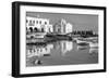 Harbor Scene with Small Boats and Whitewash Church in Greece., 1930 (Photo)-Maynard Owen Williams-Framed Giclee Print