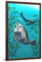 Harbor Seals-Lantern Press-Framed Art Print