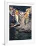 Harbor View of Hillside Town of Riomaggiore, Cinque Terre, Italy-Julie Eggers-Framed Photographic Print