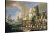 Harbor View with Bridge and Tower, and Ships, 1713-Luca Carlevaris-Stretched Canvas