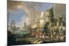 Harbor View with Bridge and Tower, and Ships, 1713-Luca Carlevaris-Mounted Art Print