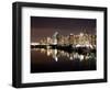 Harbor View with Buildings Lit Up at Night, Coal Harbor, Lost Lagoon, Vancouver, British Columbi...-null-Framed Photographic Print