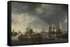 Harbor with Sailboats and Ferry Boat-Hendrick Jacobsz Dubbels-Framed Stretched Canvas
