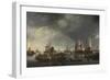 Harbor with Sailboats and Ferry Boat-Hendrick Jacobsz Dubbels-Framed Art Print