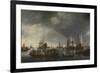 Harbor with Sailboats and Ferry Boat-Hendrick Jacobsz Dubbels-Framed Art Print