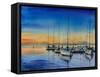Harbor-DeepGreen-Framed Stretched Canvas