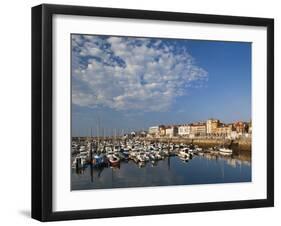 Harborfront Buildings, Gijon, Spain-Walter Bibikow-Framed Premium Photographic Print