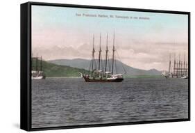 Harborview of Bay and Mt. Tamalpais - San Francisco, CA-Lantern Press-Framed Stretched Canvas