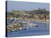 Harbour, Abbey and St. Mary's Church, Whitby, Yorkshire, England, UK, Europe-Michael Short-Stretched Canvas