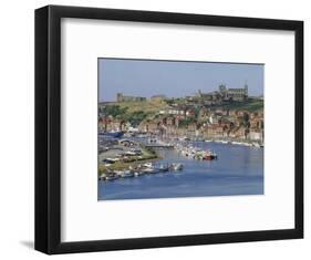 Harbour, Abbey and St. Mary's Church, Whitby, Yorkshire, England, UK, Europe-Michael Short-Framed Photographic Print