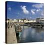 Harbour and Abbey, St. Martin, Ile de Re, Poitou-Charentes, France, Europe-Stuart Black-Stretched Canvas