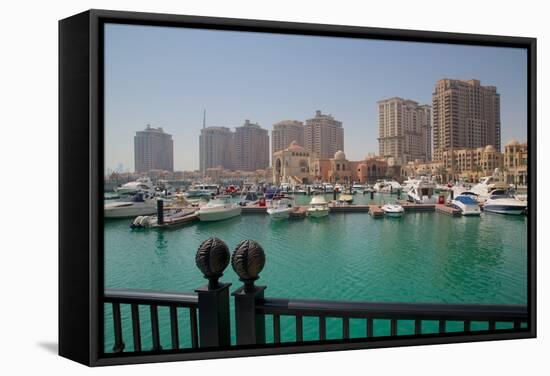 Harbour and Architecture, the Pearl, Doha, Qatar, Middle East-Frank Fell-Framed Stretched Canvas
