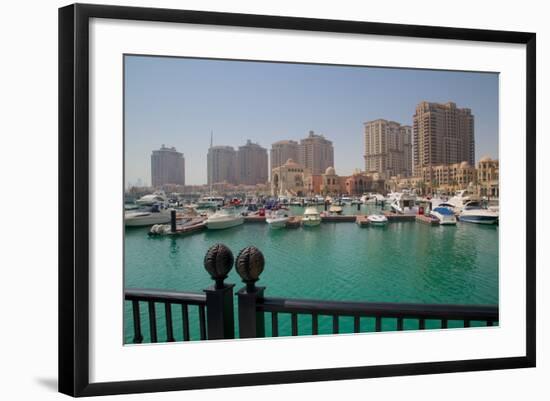 Harbour and Architecture, the Pearl, Doha, Qatar, Middle East-Frank Fell-Framed Photographic Print