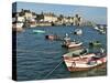 Harbour and Fishing Boats With Houses and Church in the Background, Barfleur, Normandy, France-Guy Thouvenin-Stretched Canvas