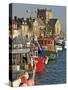 Harbour and Fishing Boats With Houses and Church in the Background, Barfleur, Normandy, France-Guy Thouvenin-Stretched Canvas