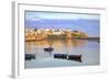 Harbour and Fishing Boats with Oudaia Kasbah and Coastline in Background, Rabat, Morocco-Neil Farrin-Framed Photographic Print