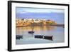 Harbour and Fishing Boats with Oudaia Kasbah and Coastline in Background, Rabat, Morocco-Neil Farrin-Framed Photographic Print