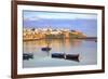 Harbour and Fishing Boats with Oudaia Kasbah and Coastline in Background, Rabat, Morocco-Neil Farrin-Framed Photographic Print