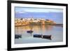 Harbour and Fishing Boats with Oudaia Kasbah and Coastline in Background, Rabat, Morocco-Neil Farrin-Framed Photographic Print