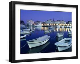 Harbour and Old Town at Dusk, Budva, the Budva Riviera, Montenegro, Europe-Stuart Black-Framed Photographic Print