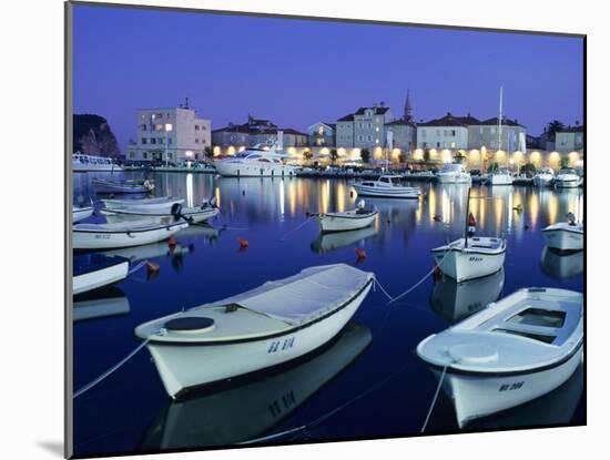 Harbour and Old Town at Dusk, Budva, the Budva Riviera, Montenegro, Europe-Stuart Black-Mounted Photographic Print