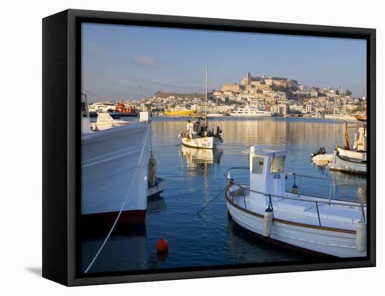 Harbour and Old Town, Eivissa or Ibiza Town, Ibiza, Balearic Islands, Spain-Peter Adams-Framed Stretched Canvas