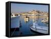 Harbour and Old Town, Eivissa or Ibiza Town, Ibiza, Balearic Islands, Spain-Peter Adams-Framed Stretched Canvas