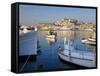 Harbour and Old Town, Eivissa or Ibiza Town, Ibiza, Balearic Islands, Spain-Peter Adams-Framed Stretched Canvas