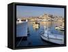 Harbour and Old Town, Eivissa or Ibiza Town, Ibiza, Balearic Islands, Spain-Peter Adams-Framed Stretched Canvas