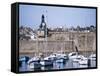 Harbour and Old Walled Town, Concarneau, Finistere, Brittany, France-David Hughes-Framed Stretched Canvas