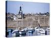 Harbour and Old Walled Town, Concarneau, Finistere, Brittany, France-David Hughes-Stretched Canvas