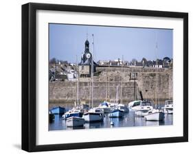 Harbour and Old Walled Town, Concarneau, Finistere, Brittany, France-David Hughes-Framed Photographic Print