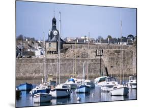 Harbour and Old Walled Town, Concarneau, Finistere, Brittany, France-David Hughes-Mounted Photographic Print