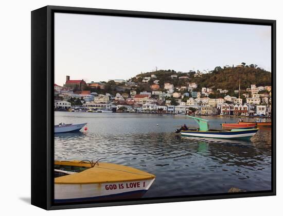 Harbour and Town Houses, St. George's, Grenada, Windward Islands, West Indies, Caribbean-Christian Kober-Framed Stretched Canvas