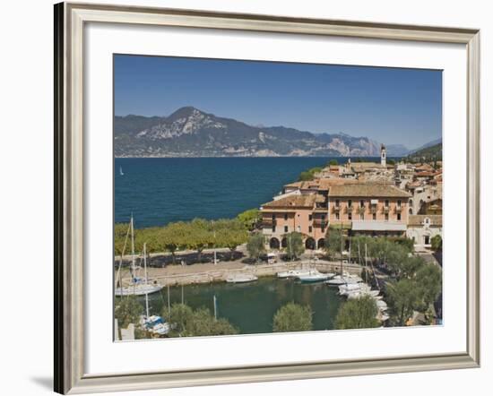 Harbour and Town of Torre Del Benaco, Lake Garda, Veneto, Italian Lakes, Italy-James Emmerson-Framed Photographic Print