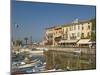 Harbour and Waterfront Cafes, Lazise, Lake Garda, Veneto, Italian Lakes, Italy, Europe-James Emmerson-Mounted Photographic Print