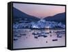 Harbour at Dusk, Cadaques, Costa Brava, Catalonia, Spain, Mediterranean, Europe-Stuart Black-Framed Stretched Canvas